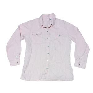 Lino by Chico's Baby Pink Long Sleeve Linen Button up shirt